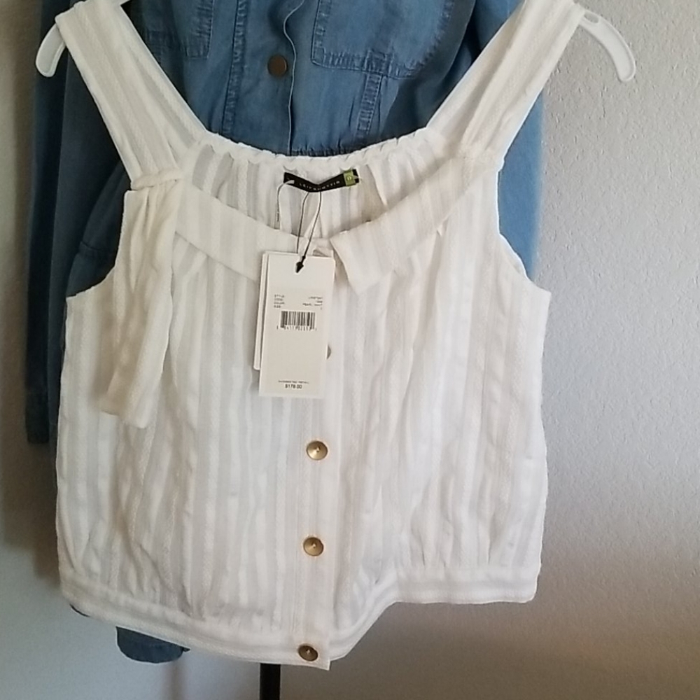 Leifsdottir Anthropologie white summer top